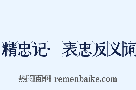 精忠记·表忠反义词是什么意思的图片